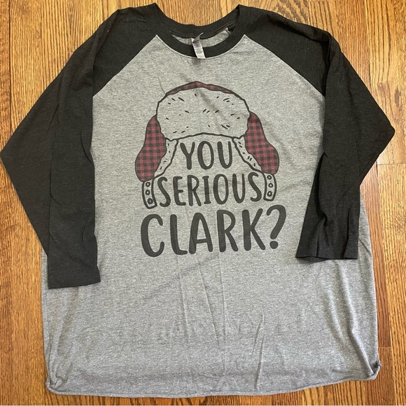 Next Level Christmas Holiday Jersey Tee You Serious Clark Size XL - Picture 1 of 7